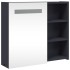 Mueble de baño con espejo y luz LED gris 60x13x52