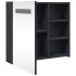 Mueble de baño con espejo y luz LED gris 60x13x52