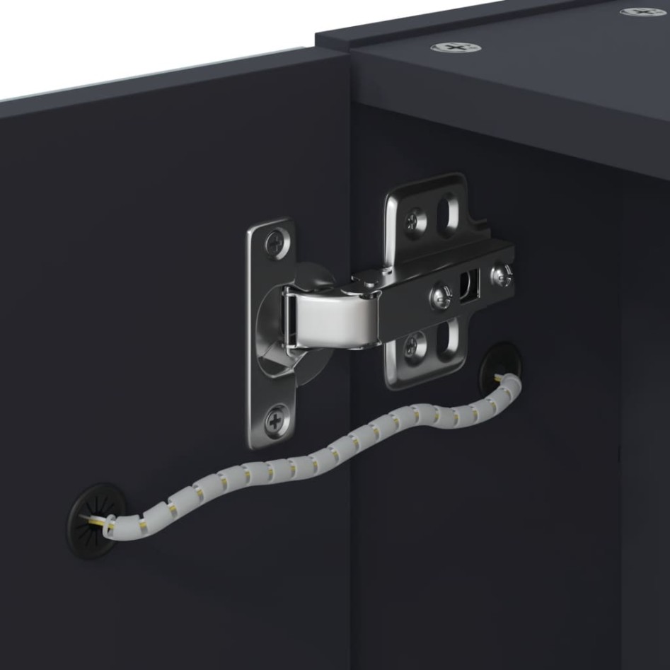 Mueble de baño con espejo y luz LED gris 60x13x52