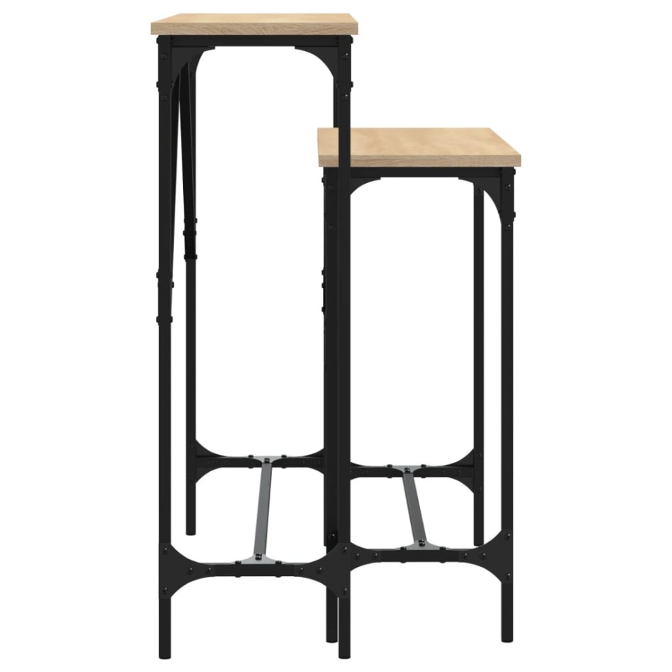 Mesas consolas 2 unidades madera de ingeniería roble