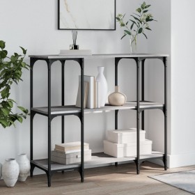 Mesa consola madera de ingeniería gris Sonoma 102x35x90