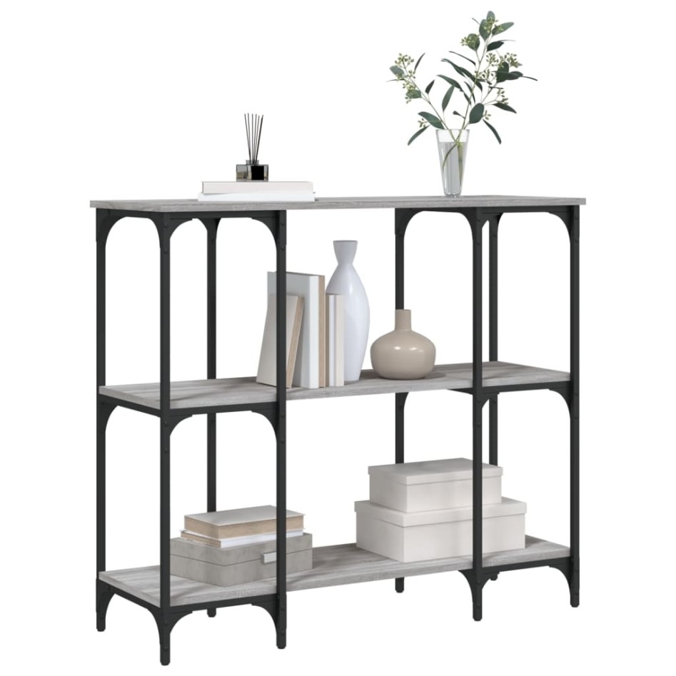 Mesa consola madera de ingeniería gris Sonoma 102x35x90