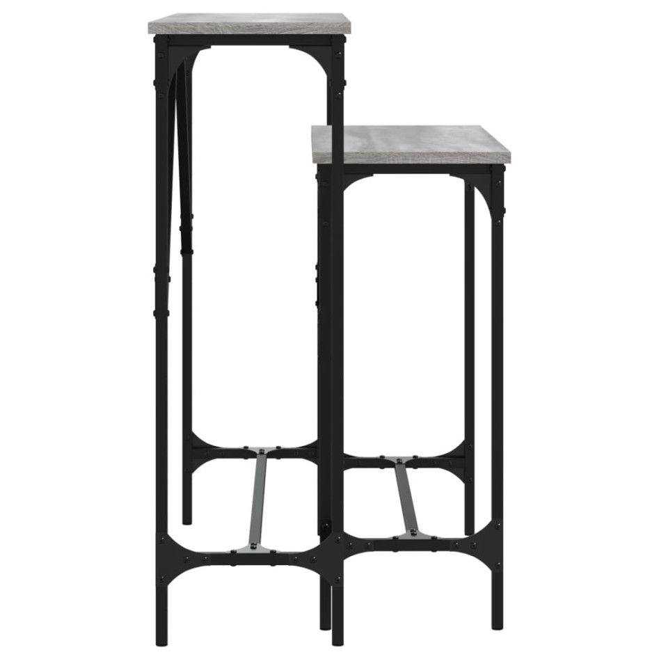 Mesas consolas 2 unidades madera de ingeniería gris