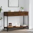 Mesa consola madera de ingeniería marrón roble 100x34,5x75