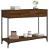 Mesa consola madera de ingeniería marrón roble 100x34,5x75