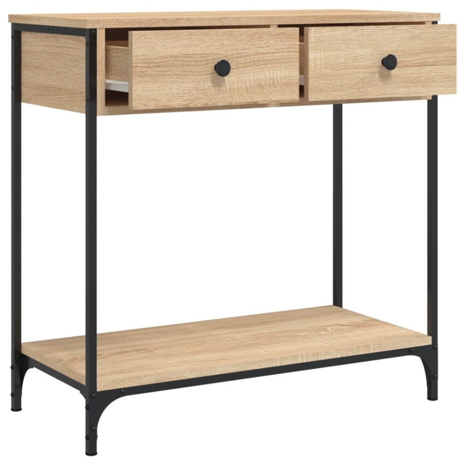 Mesa consola madera de ingeniería roble Sonoma 75x34,5x75