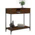 Mesa consola madera de ingeniería marrón roble 75x34,5x75