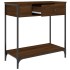 Mesa consola madera de ingeniería marrón roble 75x34,5x75