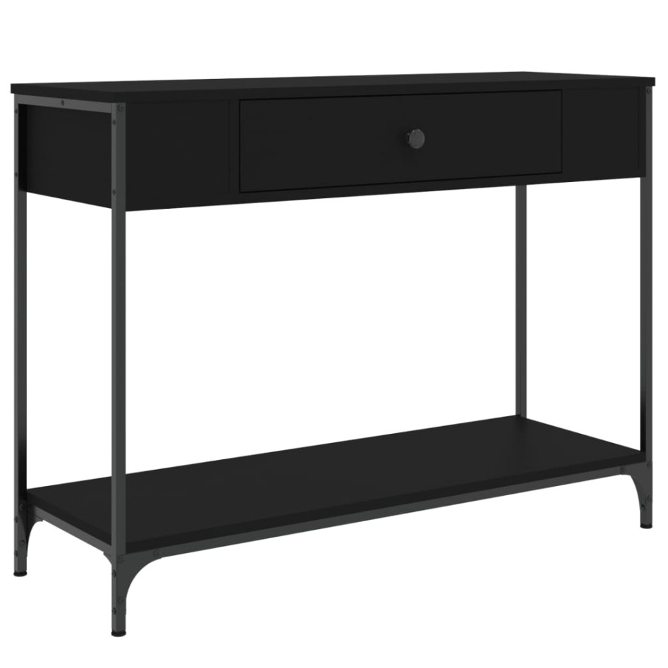 Mesa consola madera de ingeniería negra 100x34,5x75