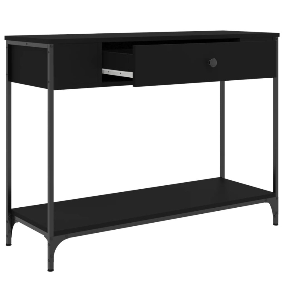 Mesa consola madera de ingeniería negra 100x34,5x75