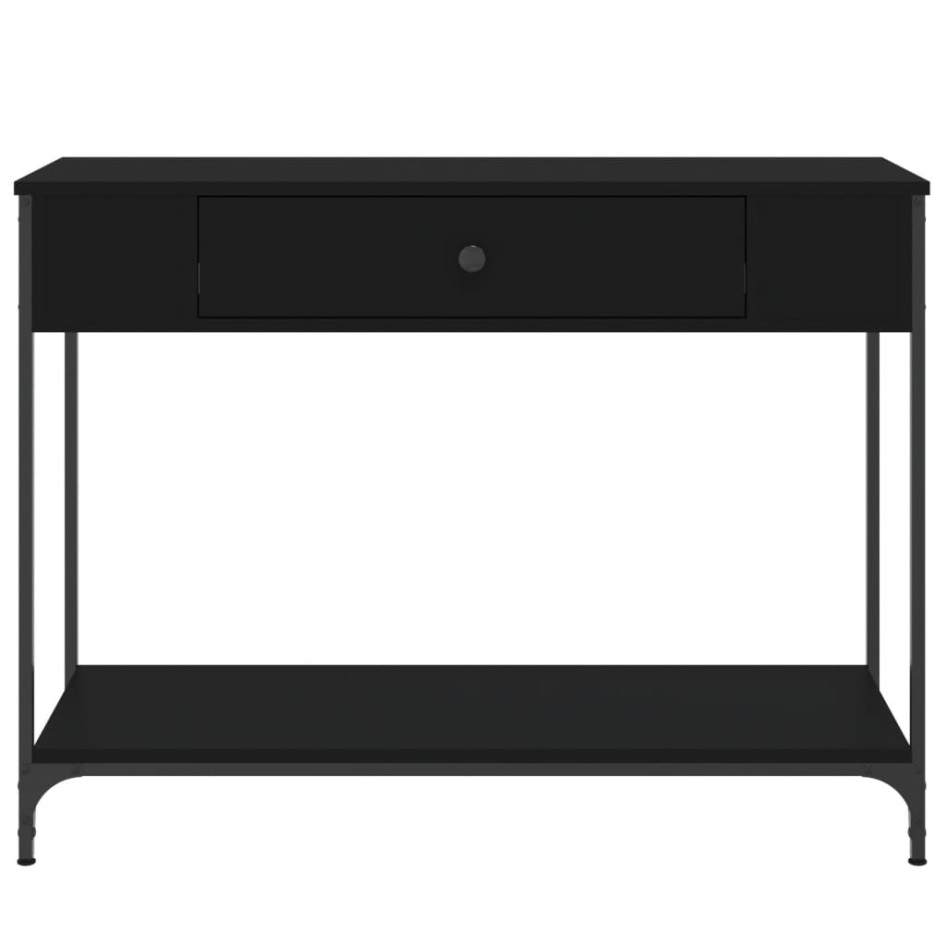 Mesa consola madera de ingeniería negra 100x34,5x75