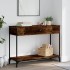 Mesa consola madera contrachapada roble ahumado 100x34,5x75