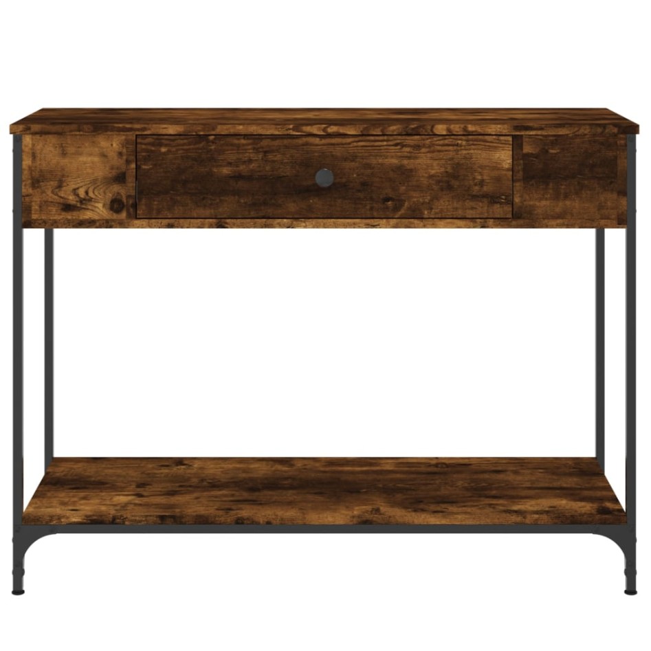 Mesa consola madera contrachapada roble ahumado 100x34,5x75