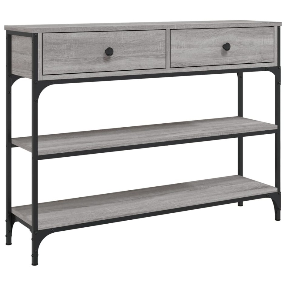 Mesa consola madera de ingeniería gris Sonoma 100x25x75
