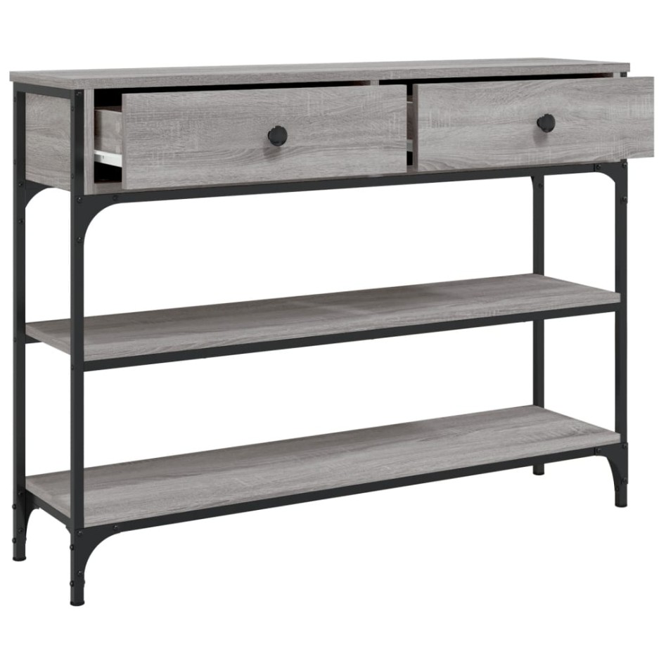 Mesa consola madera de ingeniería gris Sonoma 100x25x75