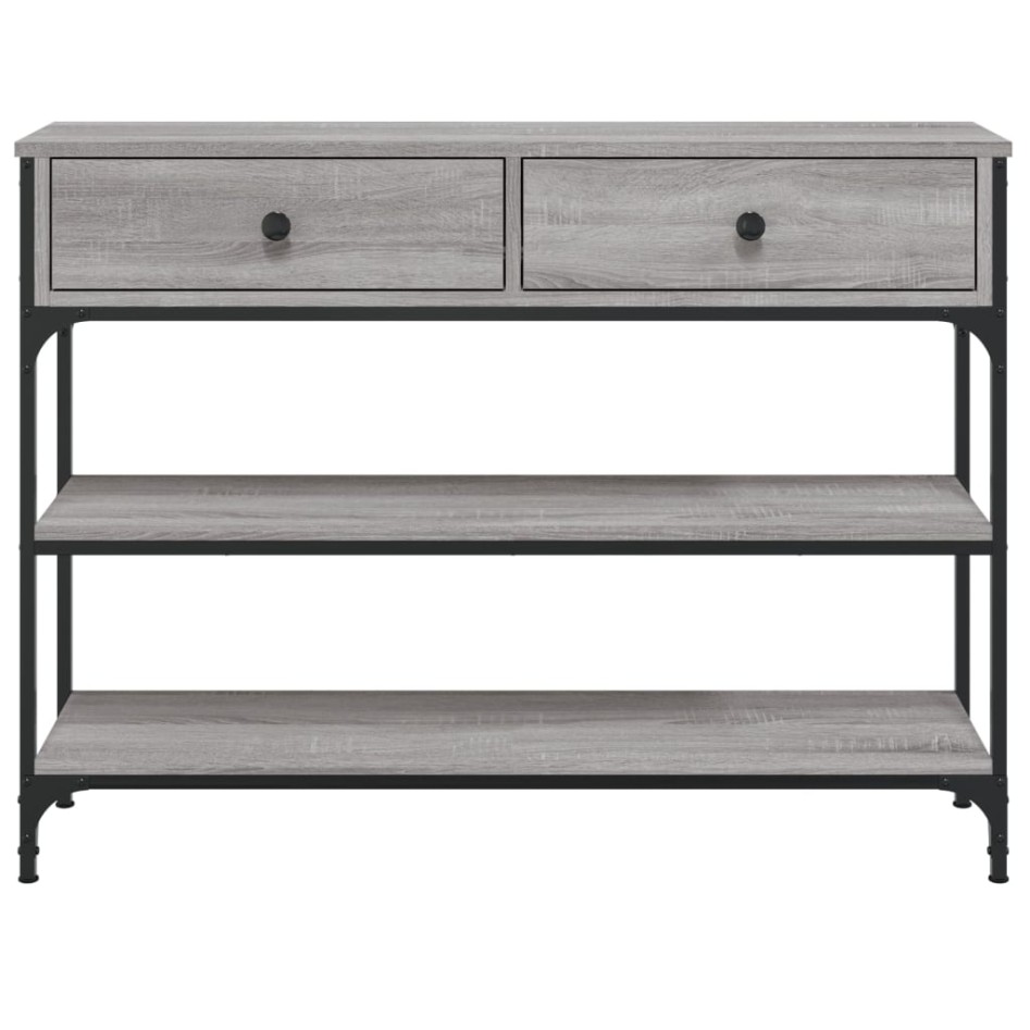 Mesa consola madera de ingeniería gris Sonoma 100x25x75
