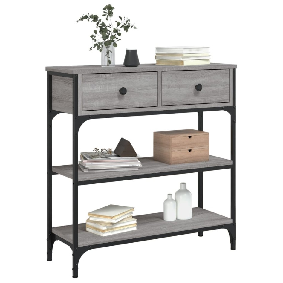 Mesa consola madera de ingeniería gris Sonoma 72,5x25x75