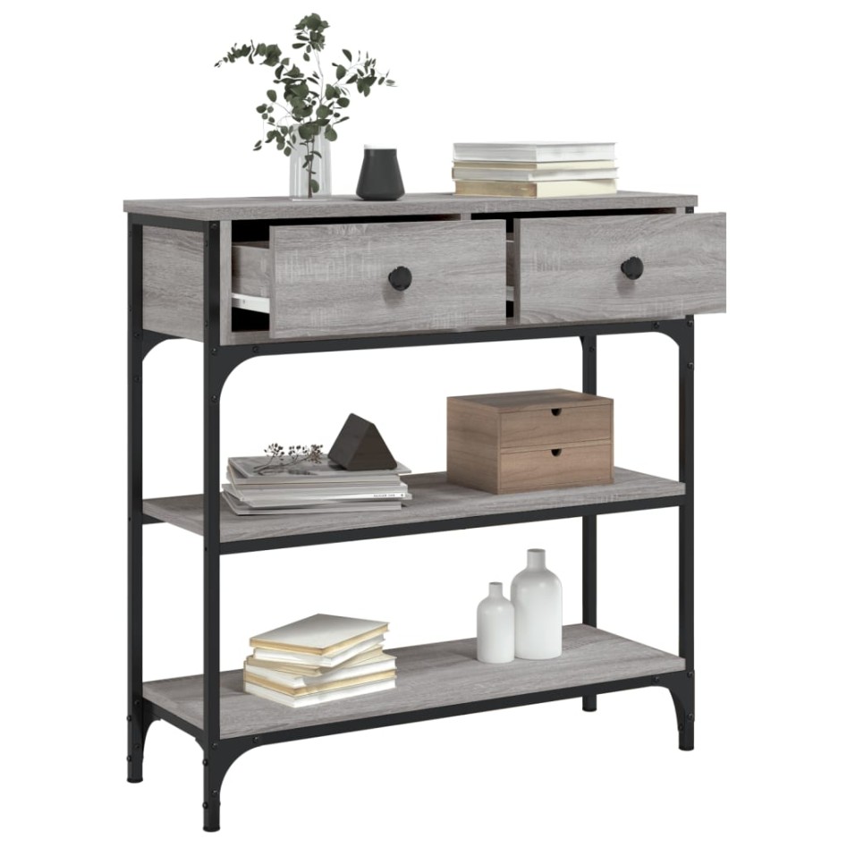 Mesa consola madera de ingeniería gris Sonoma 72,5x25x75