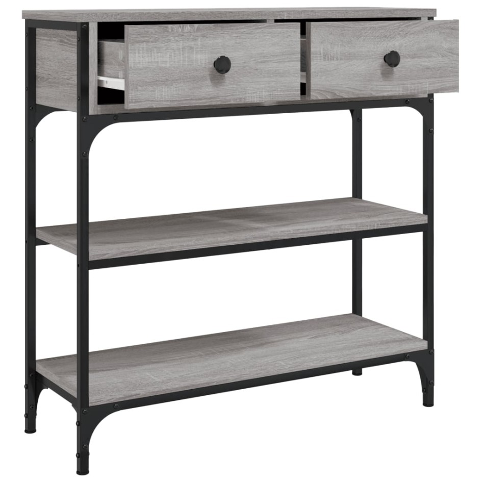 Mesa consola madera de ingeniería gris Sonoma 72,5x25x75