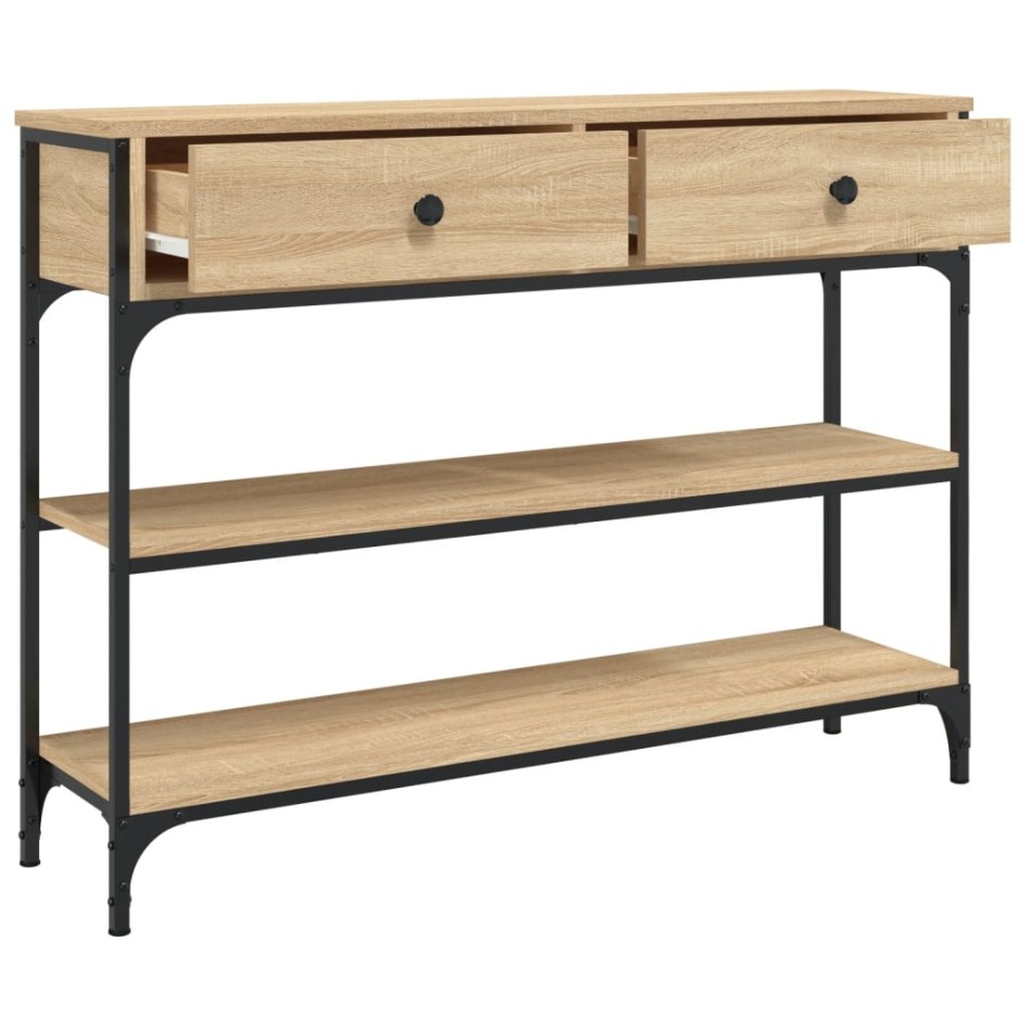 Mesa consola madera de ingeniería roble Sonoma 100x25x75