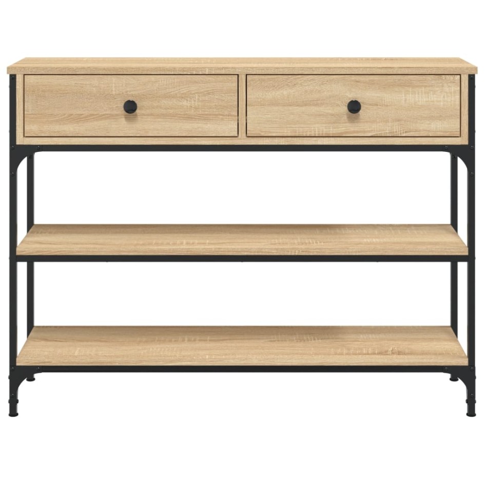 Mesa consola madera de ingeniería roble Sonoma 100x25x75