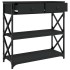 Mesa consola madera de ingeniería negra 75x28x75