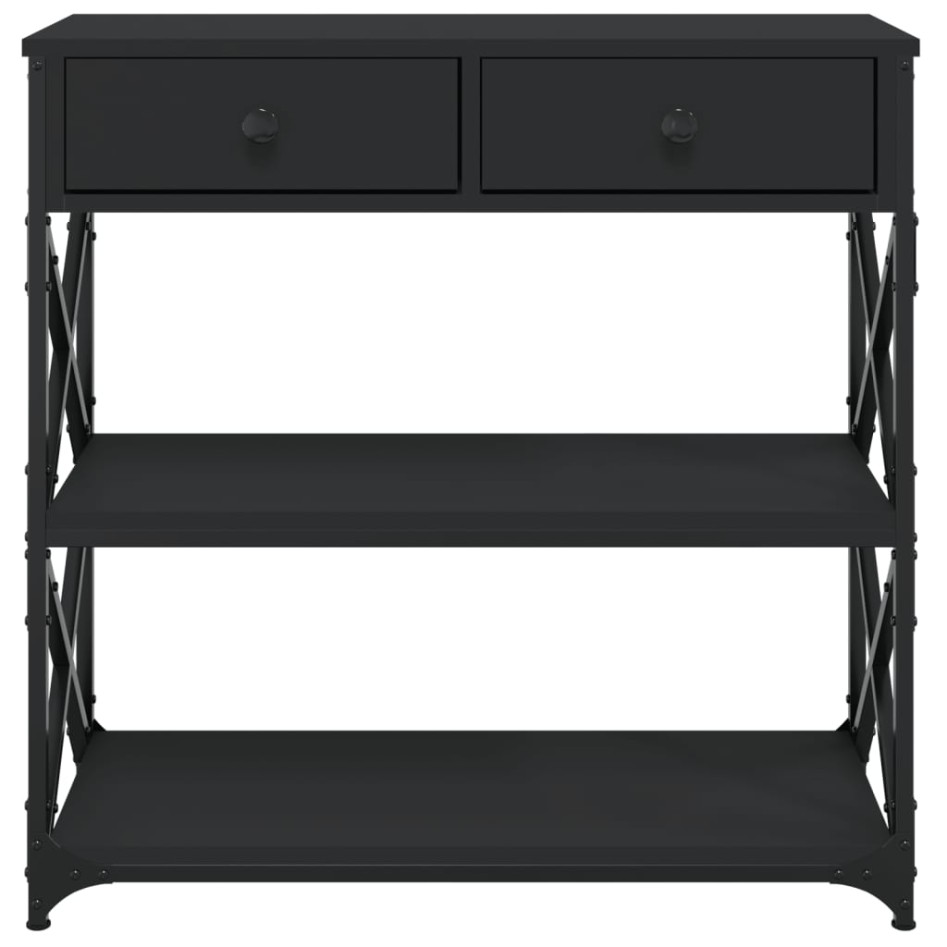 Mesa consola madera de ingeniería negra 75x28x75