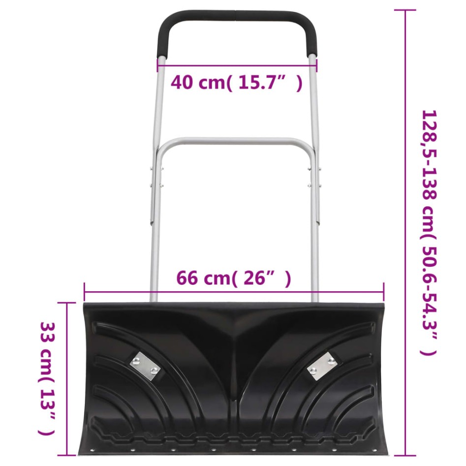 Pala de nieve con mango extensible lámina de acero negro 66