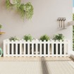 Arriate elevado jardín con valla madera pino blanco 200x50x50cm