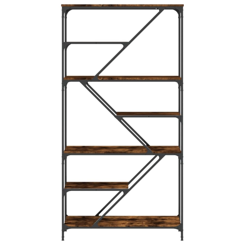 Estantería madera de ingeniería acero roble ahumado