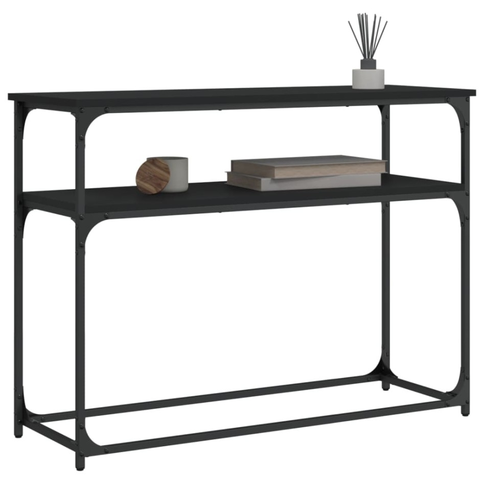 Mesa consola madera de ingeniería negra 100x35,5x75