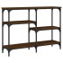 Mesa consola madera de ingeniería marrón roble 102x29x75