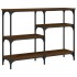 Mesa consola madera de ingeniería marrón roble 102x29x75