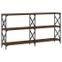 Mesa consola madera de ingeniería marrón roble 156x28x80,5