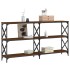 Mesa consola madera de ingeniería marrón roble 156x28x80,5