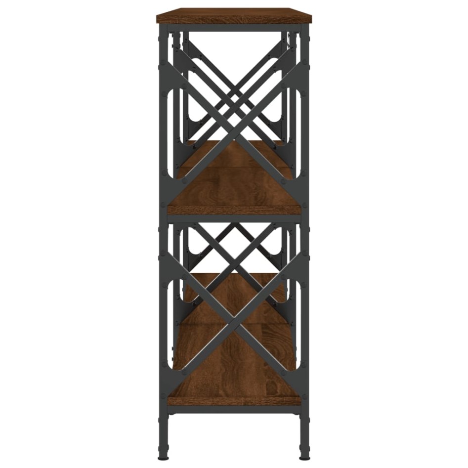 Mesa consola madera de ingeniería marrón roble 156x28x80,5