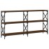 Mesa consola madera de ingeniería marrón roble 156x28x80,5