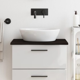 Encimera baño madera maciza tratada marrón oscuro 60x50x2