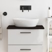 Encimera baño madera maciza tratada marrón oscuro 60x50x2 cm