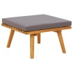 Reposapiés de jardín y cojín madera maciza acacia 60x60x29 cm