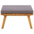 Reposapiés de jardín y cojín madera maciza acacia 60x60x29