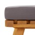 Reposapiés de jardín y cojín madera maciza acacia 60x60x29