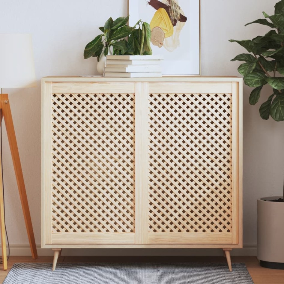 Puertas de armario entramado 2 uds madera pino 59,5x99