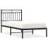 Estructura cama sin colchón con cabecero metal negro 90x200