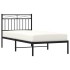 Estructura cama sin colchón con cabecero metal negro 90x200