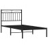 Estructura cama sin colchón con cabecero metal negro 90x200
