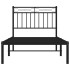 Estructura cama sin colchón con cabecero metal negro 90x200