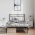 Estructura cama sin colchón con cabecero metal negro 100x200