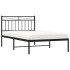 Estructura cama sin colchón con cabecero metal negro 100x200