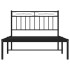Estructura cama sin colchón con cabecero metal negro 100x200